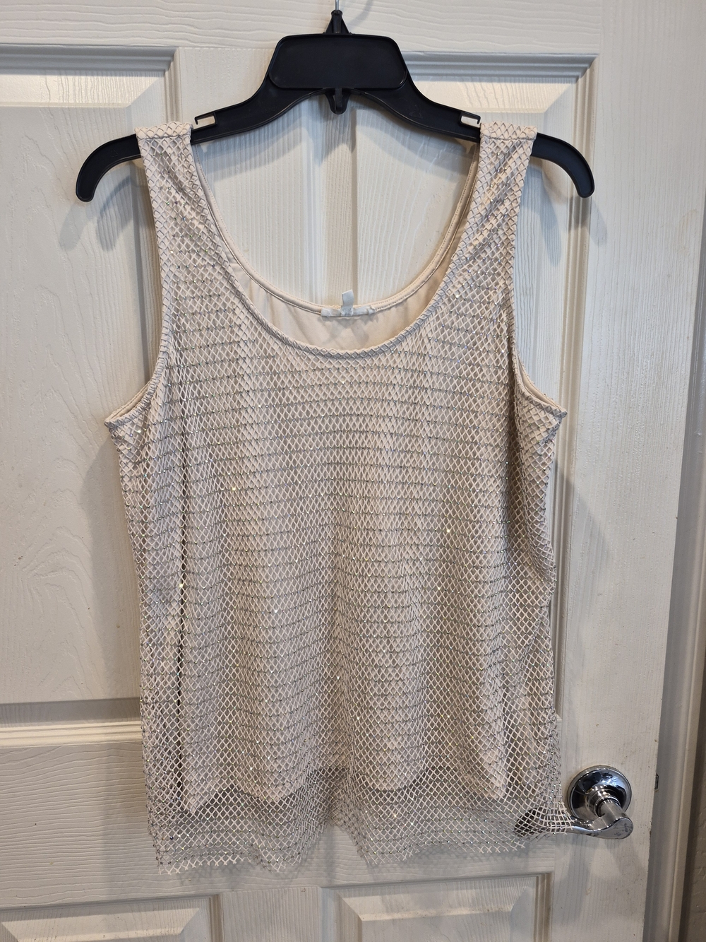 Maurices Cream Mesh Overlay Tank Top